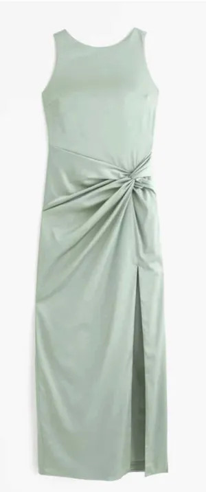 Abercrombie & Fitch Sage Green Satin Slip Dress Size M Tall thumbnail 1