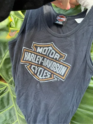 Harley-Davidson Black Tank with White and Orange Logo thumbnail 4