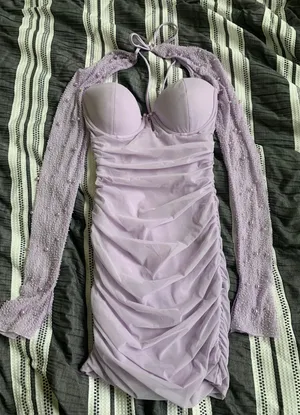Oh Polly St. Germain Mini Dress in Lilac thumbnail 3