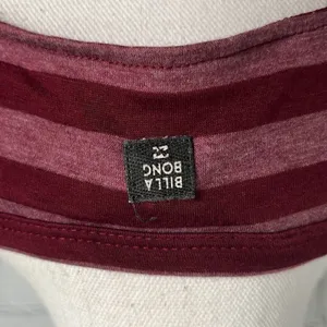Billabong Dress - Cotton Burgundy Striped - L thumbnail 3