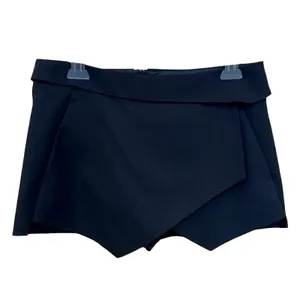 Zara Symmetrical Wrap Style Envelope City Skort Pockets Back Zipper S Black thumbnail 2