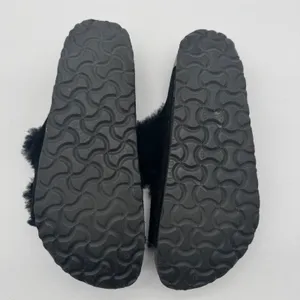 Birkenstock Arizona Shearling Lined Black Suede Fur Slide Sandals EU 38 US 7 7.5 thumbnail 5
