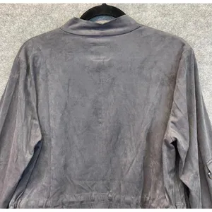 KUT FROM THE KLOTH Dianne Jacket Women Large Gray Faux Suede Drape Front Cinch‎ thumbnail 13