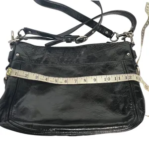 Coach Zoe Hobo Bag Womens Large Black Crinkled Patent Leather F15478‎ thumbnail 11