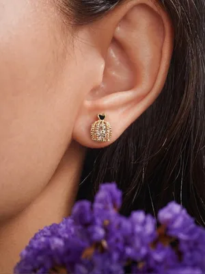 NWT Kate Spade Cubic Zirconia Gold Plated Bird Cage Stud Earrings thumbnail 8
