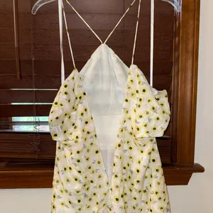 NWT $170 Anthropologie x Hutch Yellow Motif Ditsy Floral Seaside Romper 6 thumbnail 9