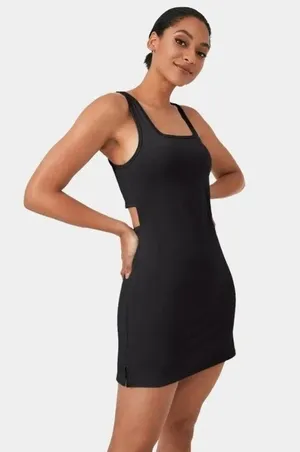 Halara Square Neck Mid Rise Bloom Cut Out 2-Piece Dress Black S thumbnail 2