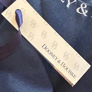 Dooney & Bourke Large Tote Bag Purse Tangerine Canvas Leather Designer‎ Monogram thumbnail 9