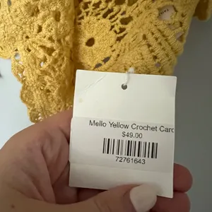 Do Everything In Love NEW NWT Yellow Eyelet Crochet Sweater thumbnail 8