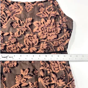Dress‎ Forum LA Floral Burnout Velvet Midi Dress Brown Lace Up Back Medium EUC thumbnail 8