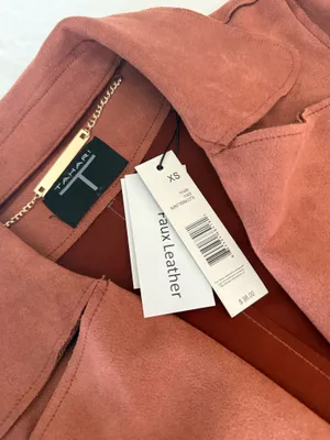 Rust Orange Faux Suede Belted Trench Coat thumbnail 5