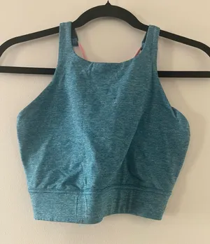 New Balance Blue Sports Bra Large Racerback High Impact Gym Workout thumbnail 1