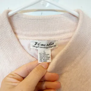 Vintage‎ Venesha Pink Angora Cardigan Sweater Large Button Front Fuzzy Coquette thumbnail 3