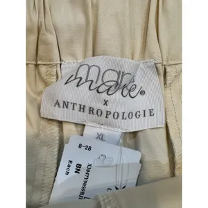 Anthropologie Mare Mare Curved-Hem Chino Pants Wide Leg Light Sand Size XL thumbnail 6