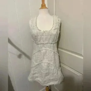 Anthropologie $180 Mini Tank Tweed Dress Vacation Resort Beachy‎ Natural Preppy thumbnail 5