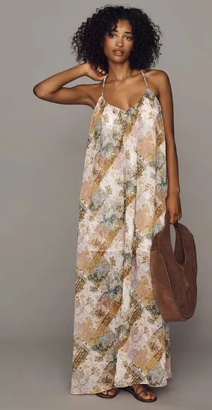 NWT Avec Les Filles Paisley Maxi Dress thumbnail 1