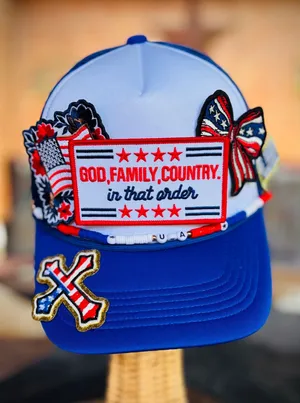 Custom Trucker Hat Blue thumbnail 1