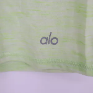 Alo Tank Top Womens M Space Dye Lime Green Deep Armhole Muscle Excellent thumbnail 2