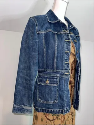 Women'sw Liz Claiborne Blue Denim Jean Jacket Size S thumbnail 2