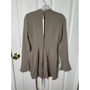 House of Cb Mahalia Taupe Long Sleeve Mini Dress S thumbnail 6