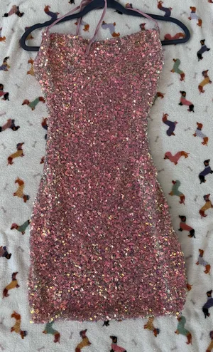 Pink Sequin Windsor Mini Dress thumbnail 1