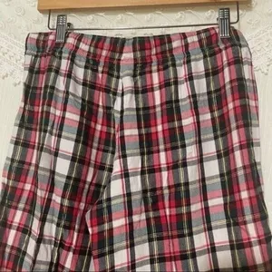 Victoria’s Secret Small Pajama Pants Plaid Red Black White Ribbon Tie thumbnail 7