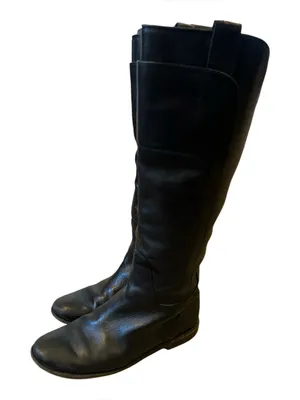 FRYE genuine leather tall black riding boots western ladies size 8.5 B Paige thumbnail 1