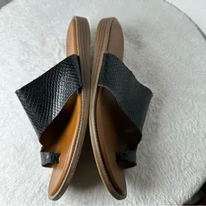 Franco Sarto Black Upper Leather Sandals Snakeskin Embossed Size 7 thumbnail 11