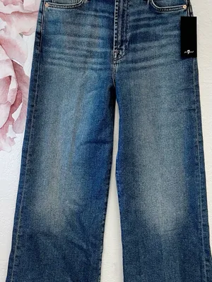 7 For All Mankind Ultra Hi Rise Wide Leg Jo Petite New With Tags Sea Level 28 thumbnail 7