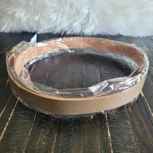 Fashion Taupe Faux Leather Belt XL thumbnail 3