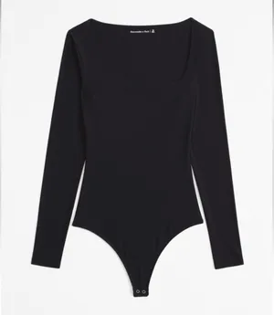 Abercrombie Bodysuit Long Sleeve Black thumbnail 1