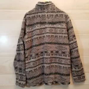 {L} Grizzly Sherpa Gray Black Quarter Zip Pullover Jacket thumbnail 2