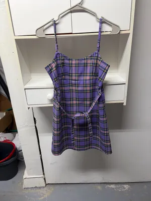 Brandy Melville Dress Mini Plaid Purple thumbnail 2