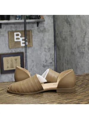 NWT Journee Collection Womens Anyah Flats Caged ANYAH Taupe Brown 10M thumbnail 8