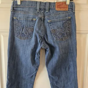 Lucky Brand Amber Sweet N Low Bootcut Jeans Low Rise Y2K Embroidered Size 28x31 thumbnail 4