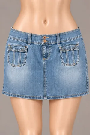 GLO Jeans Y2K Low Rise Denim Mini Skirt Blue 19” Waist 15” Length thumbnail 1