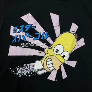 Homers Japanese Promo Mr Sparkles The Simpsons Cartoon Tee M thumbnail 4