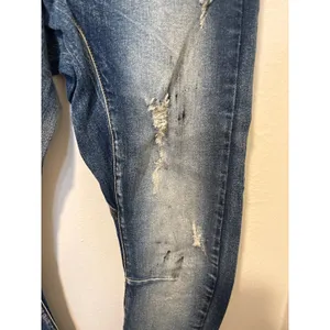 NWT One Teaspoon 26 Blue Blonde Long Lovers Drop Crotch Skinny Distressed Jeans thumbnail 3