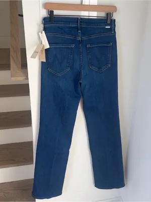MOTHER The Kick It High Rise Straight Leg Jeans in Pinkies Up NWT thumbnail 4
