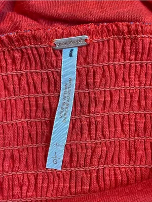 Free People Scottie printed sleeveless tube top Hot red combo Sz L BarbieCore thumbnail 4