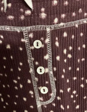 PJ Salvage My Friend Spot Lounge Pajama Jogger Pants Women Large Burgundy NWT thumbnail 4