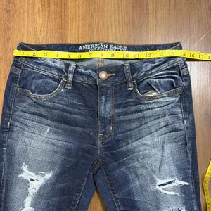 American Eagle Outfitters Skinny Jeans Blue Denim Women's Distressed US 8 thumbnail 10
