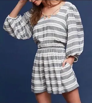ANTHRO‎ Holding Horses Striped Romper thumbnail 1