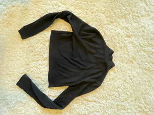 Forever 21 Ribbed Black High Neck Crop Top thumbnail 2