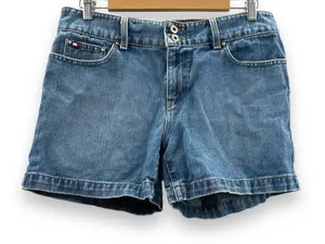 Vintage Tommy Hilfiger Medium Wash High Rise Denim Shorts Sz‎ 8 thumbnail 1