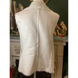 Knox Rose Women's‎ XL Cream Faux Fur Lined Drape Vest Cozy Casual thumbnail 4