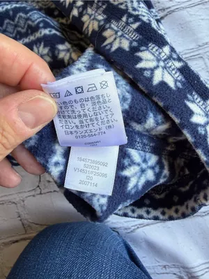 Lands' End Pullover Womens Fleece Mock Neck Large Faire Isle Snowflake Print EUC thumbnail 9