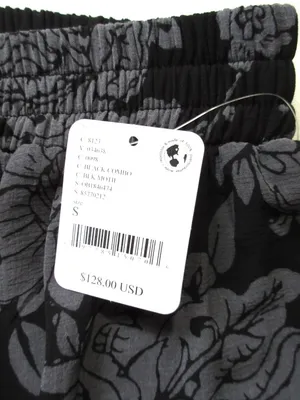 NWT Free People Colette Wide-Leg Pants in Black Gray Floral Semi-Sheer S thumbnail 8