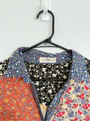 Natural Life Esme Floral Patchwork Maxi Shirt Dress thumbnail 2