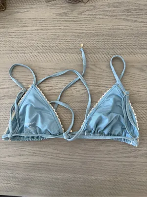 House of CB CORSICA Blue Paisley Ruffle Trim Bikini Top thumbnail 3